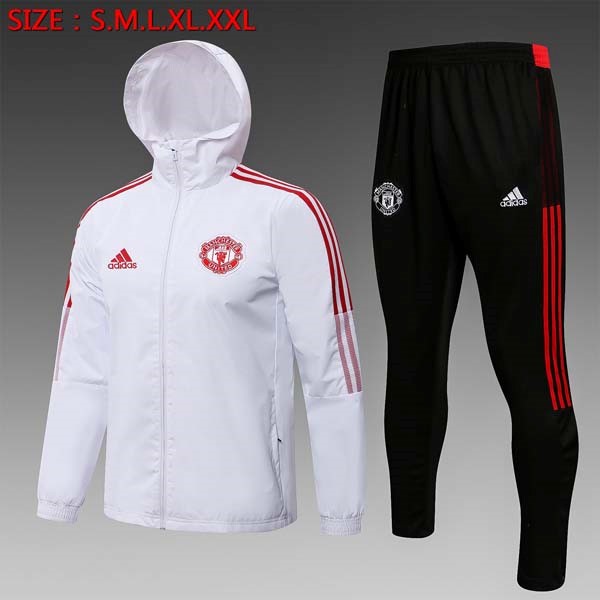 Giacca a vento Manchester United Set Completo 2022 Bianco Nero